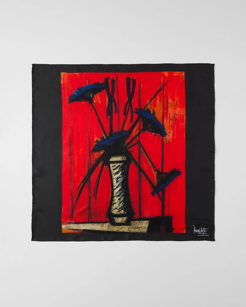 Printed twill scarf 55x55
