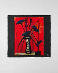 Printed twill scarf 55x55