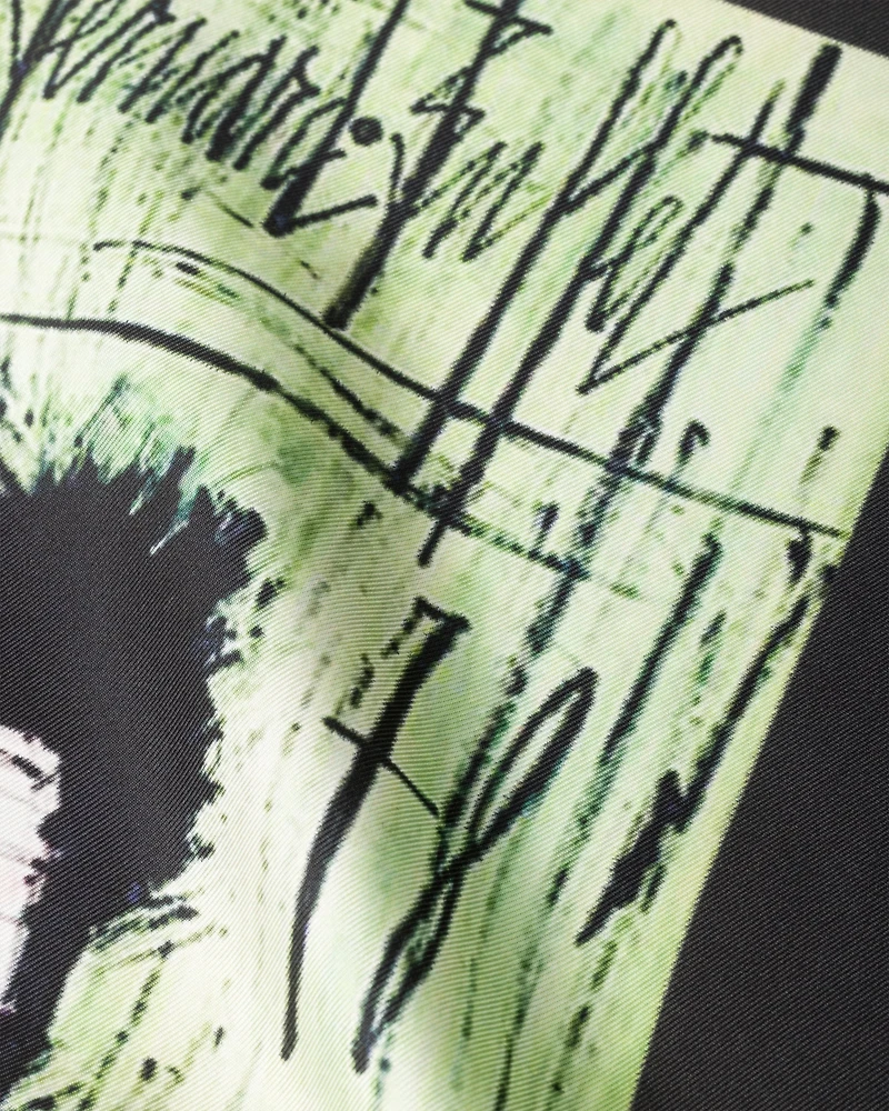 Printed silk twill scarf
