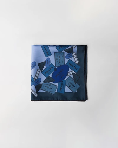 Printed twill scarf 55x55