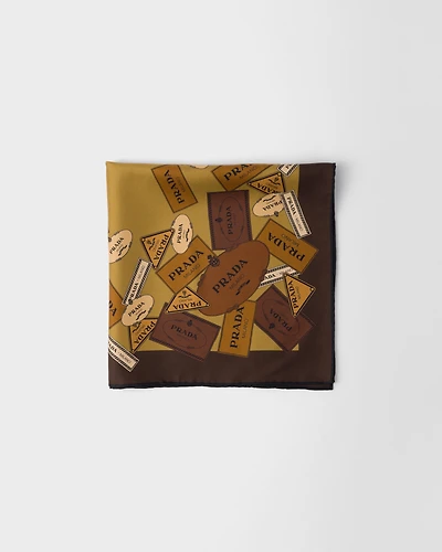 Printed twill scarf 55x55