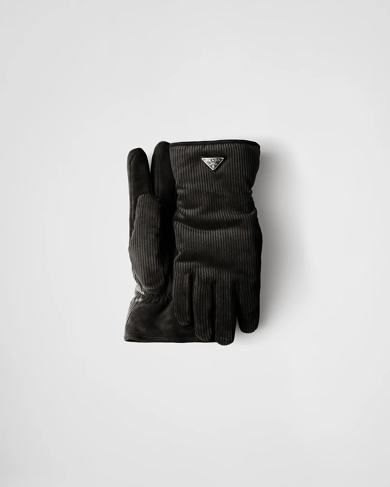 Corduroy gloves