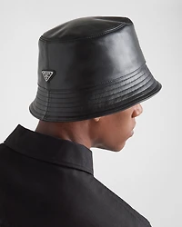 Nappa leather bucket hat
