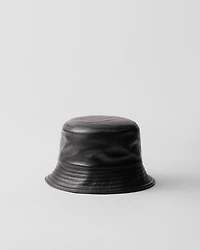 Nappa leather bucket hat