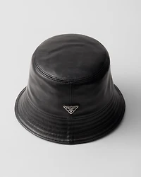 Nappa leather bucket hat