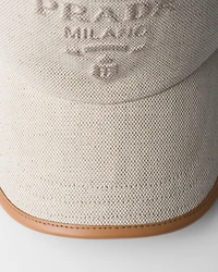 Linen blend baseball cap