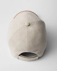 Linen blend baseball cap