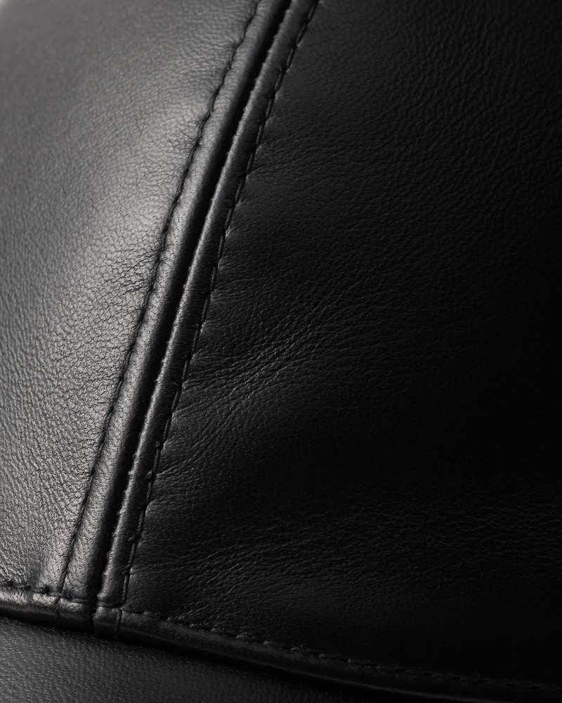 Nappa leather baseball cap