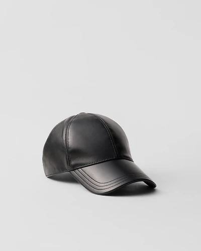 Nappa leather baseball cap