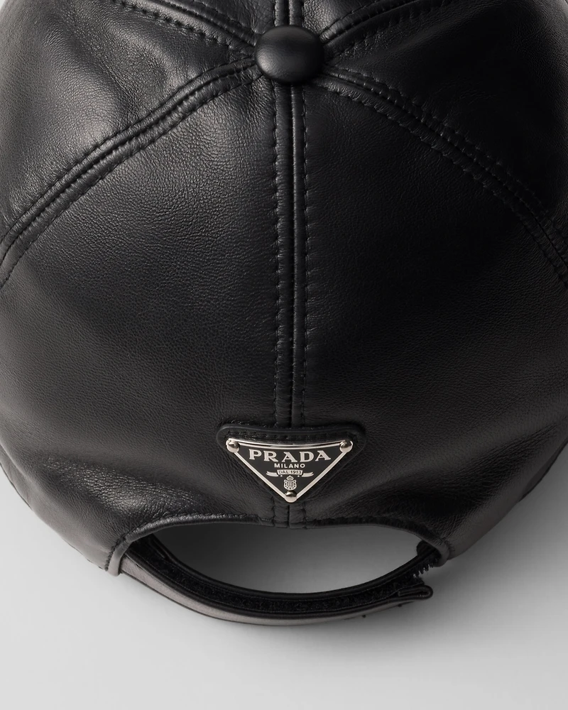 Nappa leather baseball cap