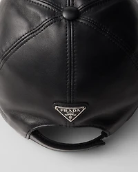 Nappa leather baseball cap