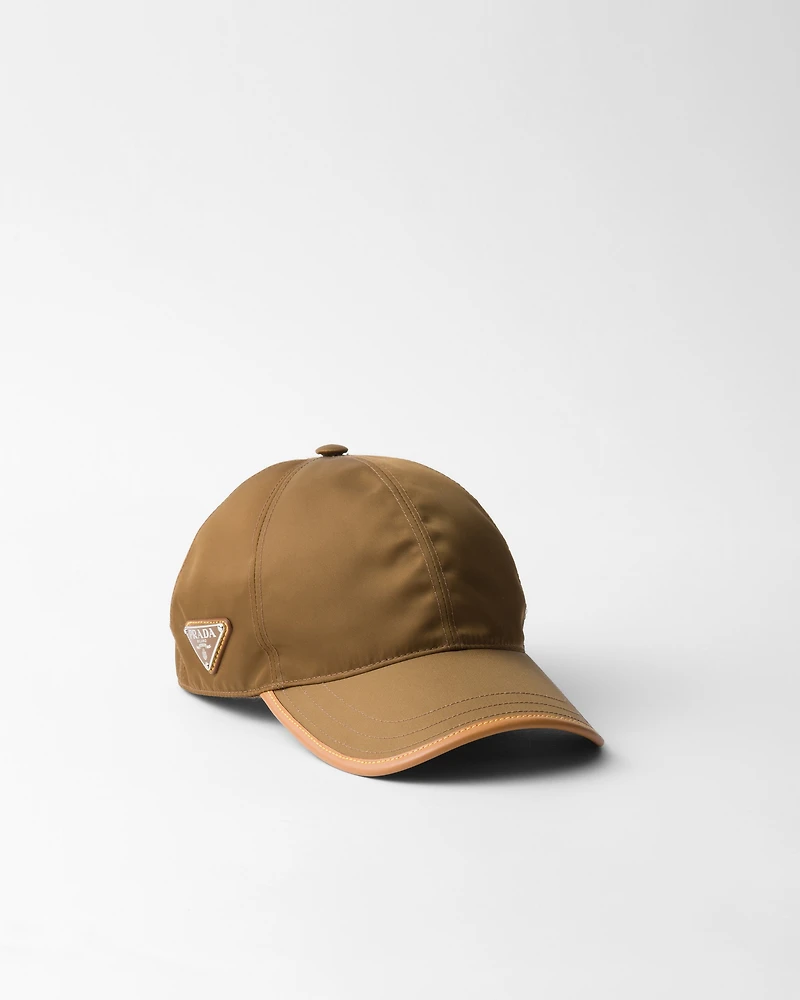 Re-Nylon and leather baseball cap