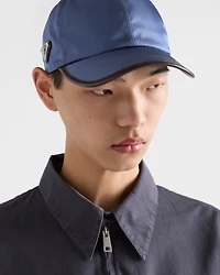 Re-Nylon and leather baseball cap