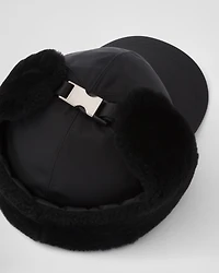 Re-Nylon and shearling hat