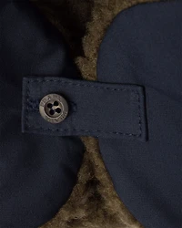 Poplin trapper hat with fleece lining