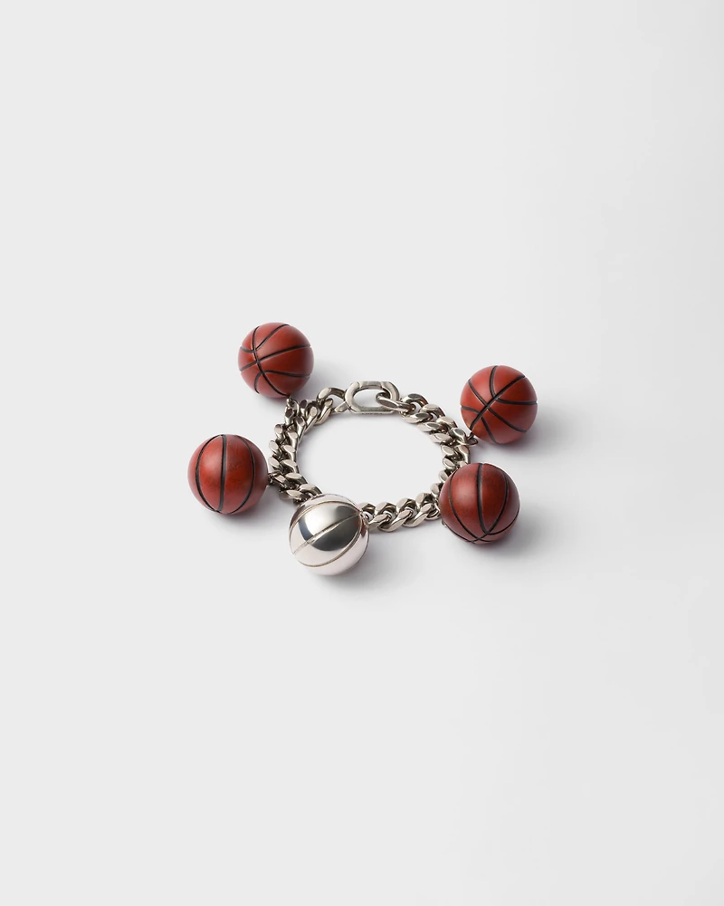 Metal basketball bracelet