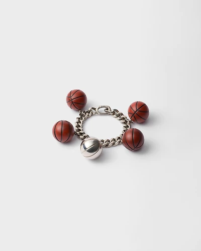 Metal basketball bracelet
