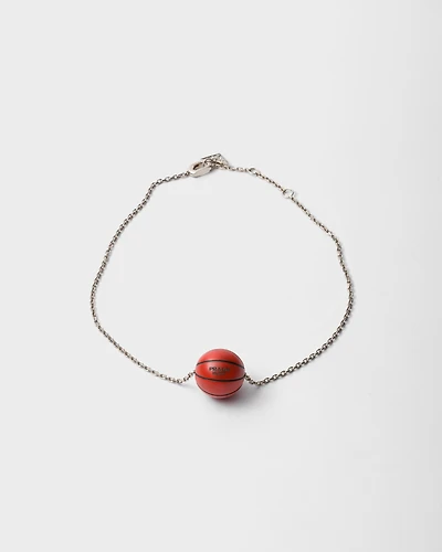 Metal basketball necklace