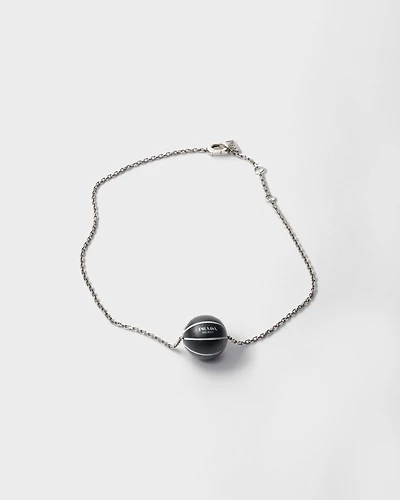 Metal basketball necklace