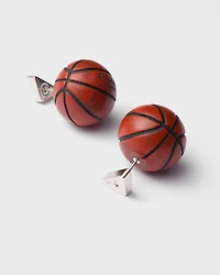 Metal basketball earrings