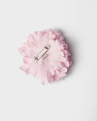 Poplin and metal flower brooch