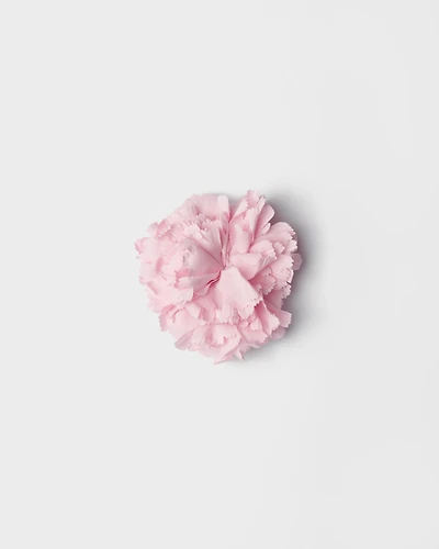 Poplin and metal flower brooch