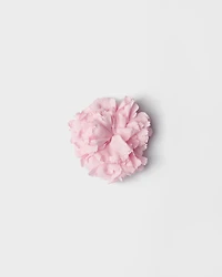 Poplin and metal flower brooch