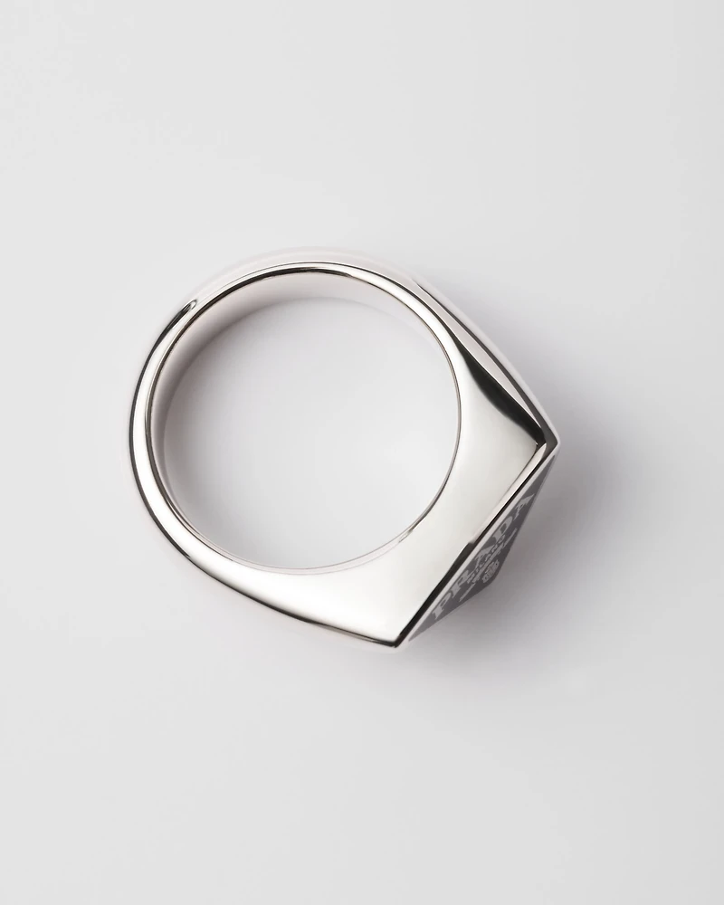 Enameled silver ring