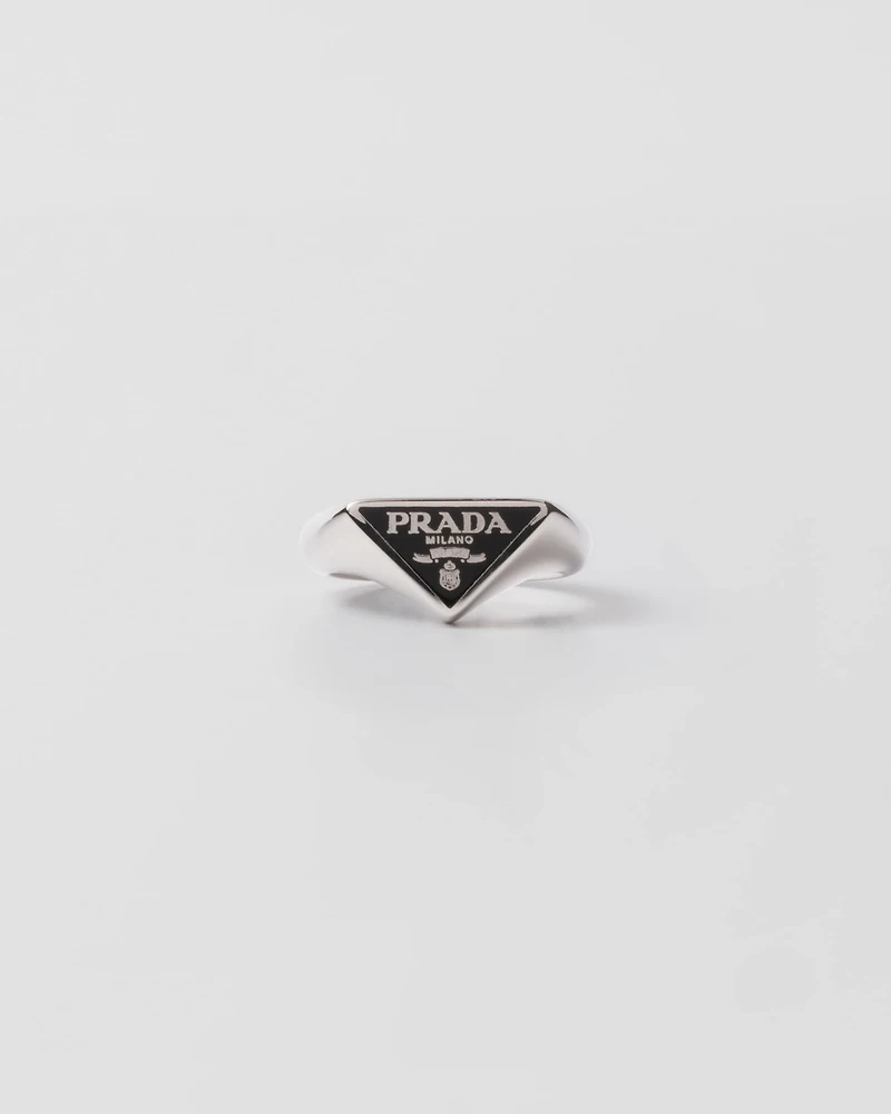 Enameled silver ring
