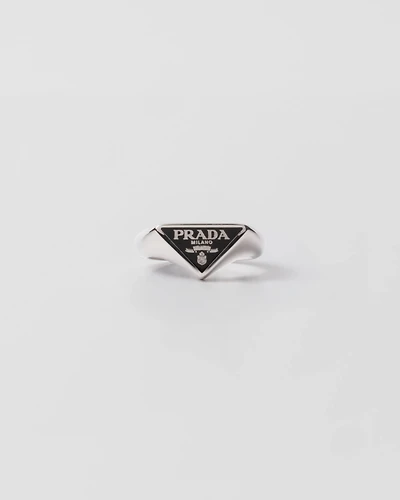 Enameled silver ring