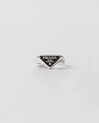 Enameled silver ring