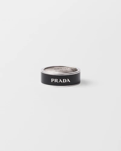 Enameled silver ring