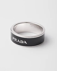 Enameled silver ring