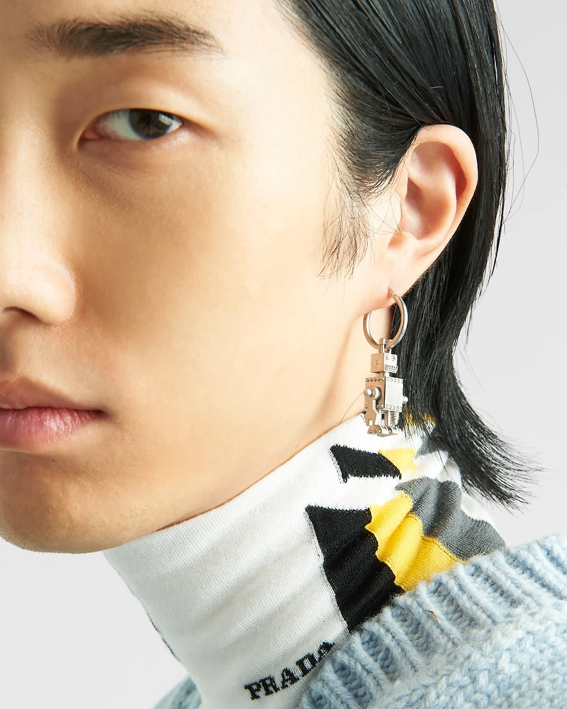 Single earring with Robot Jewels pendant