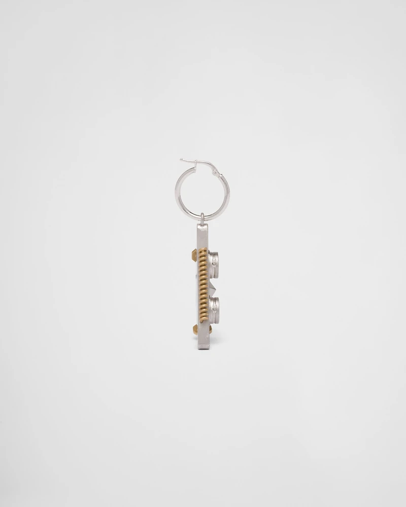 Left earring with Robot Jewels pendant