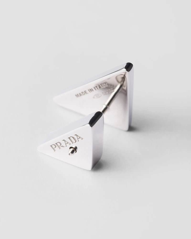 Enameled silver earrings
