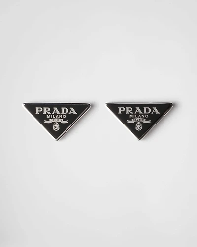 Enameled silver earrings