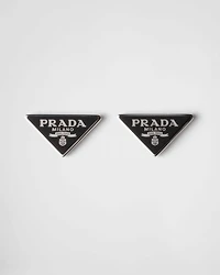Enameled silver earrings