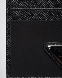 Re-Nylon and Saffiano leather card holder