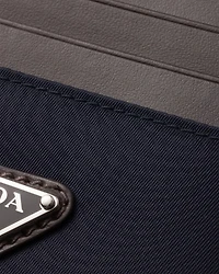 Re-Nylon and leather card holder