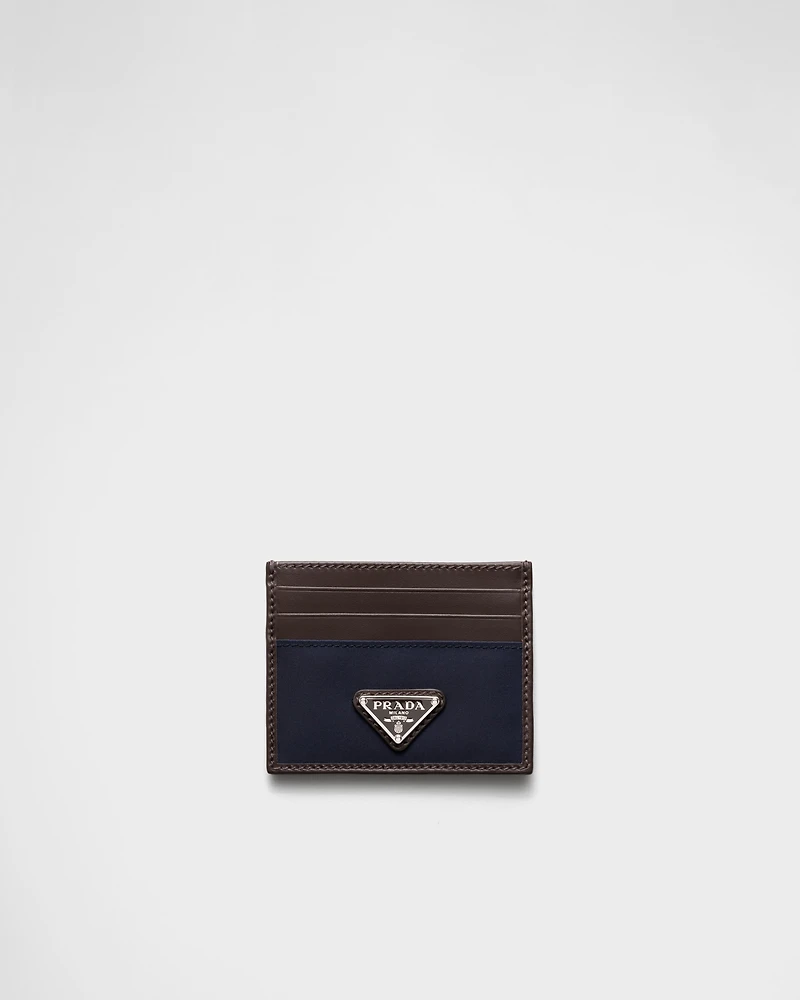 Re-Nylon and leather card holder