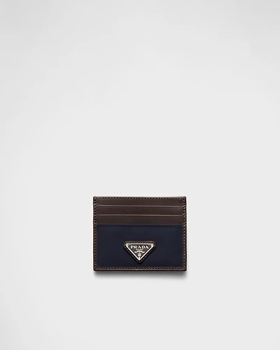 Re-Nylon and leather card holder