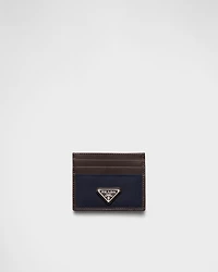 Re-Nylon and leather card holder