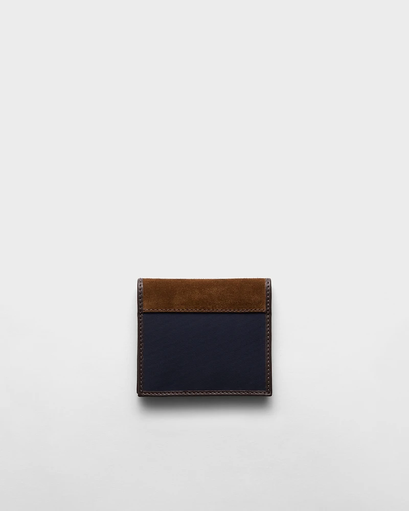 Re-Nylon and leather wallet