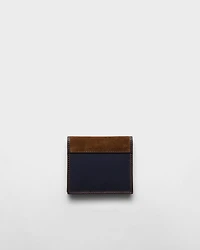 Re-Nylon and leather wallet
