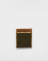 Re-Nylon and leather wallet