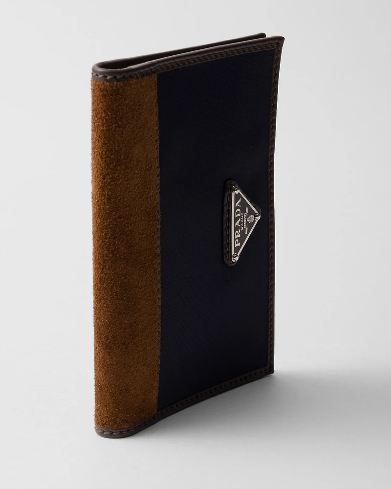 Re-Nylon and leather passport holder