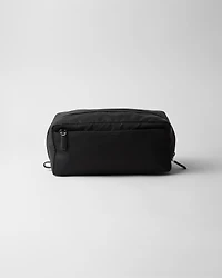 Re-Nylon and Saffiano leather travel pouch