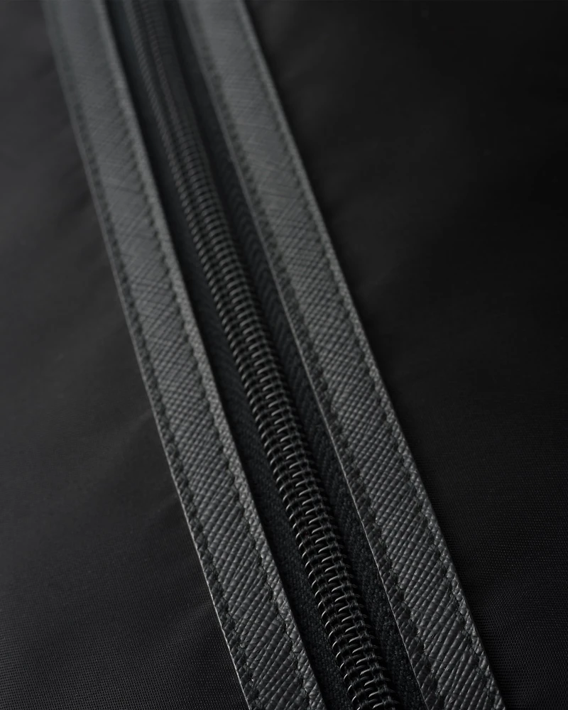 Re-Nylon and Saffiano leather travel pouch