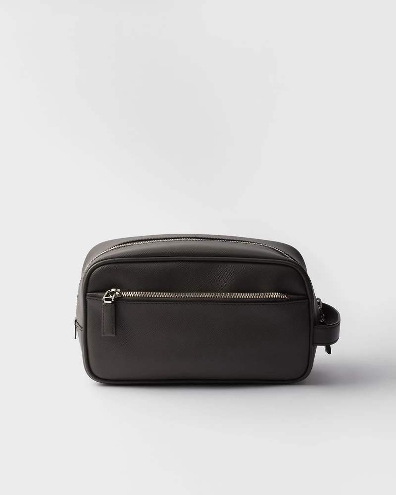 Saffiano leather travel pouch